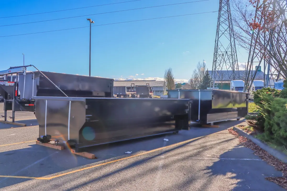 Roll-off dumpster ready for waste disposal at job site for Commercial Dumpster Rental in Abbeville